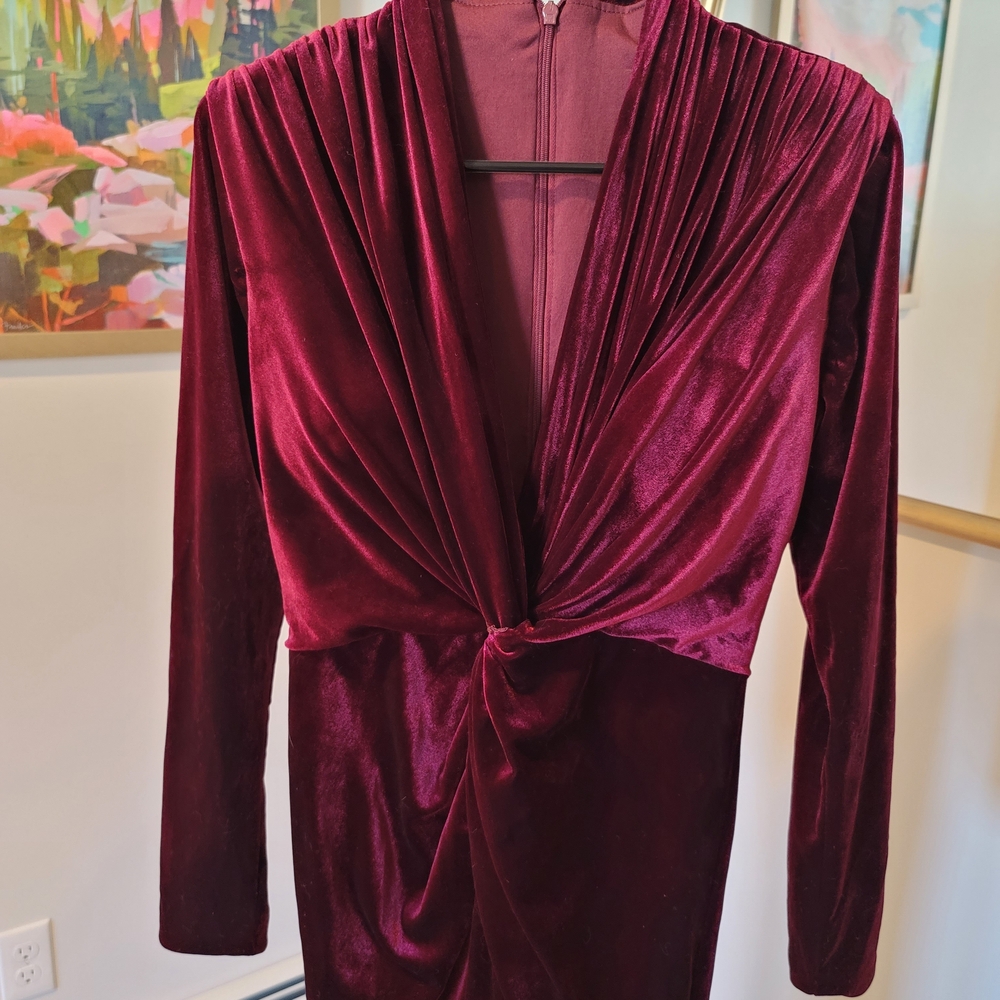 NWT Long Sleeve Burgundy Dress Size 8 - Picture 2 of 11